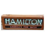 Vintage Deco Hamilton watch neon sign