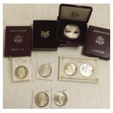 Group including 5 U.S. silver dollars &