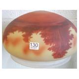 Approx 12" diameter reverse painted glass lamp