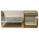 2 tabletop glass & metal display cases including