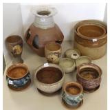Group assorted studio pottery