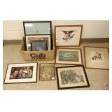 Group vintage etc framed prints & lithos