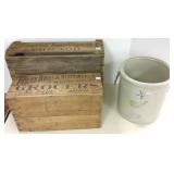 Red Wing 1915 - 4 gallon crock with 2 crates: