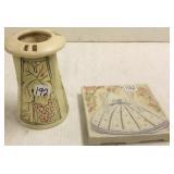 Rookwood pottery garden girl 1921 tile trivet