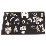 20 pieces of vintage sterling & silver jewelry:
