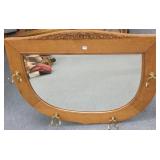 Antique American oak hall mirror