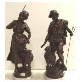 2-19" French spelter figures