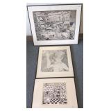 3 framed signed artworks - Minnesota artists- John