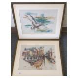 2 framed signed Hastie -MN artist- original