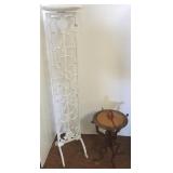 Painted iron plantstand & a frog lamp