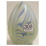 Signed art glass egg