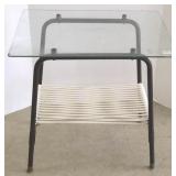 Mid century metal & glass side table
