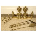 Group fireplace tools & irons, etc