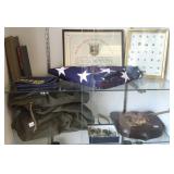 Group of military etc. items including pins, book,