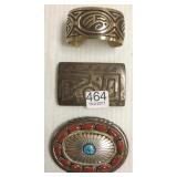 3 pieces signed southwest silver jewelry