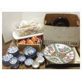 Group oriental porcelain wooden stands,etc.