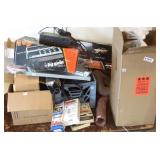 Large group of RV items, cords, filters, CB