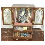 Jewelry box with jewelry, sterling, etc.