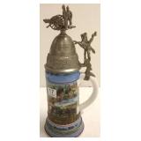 Antique regimental stein with lithophane &
