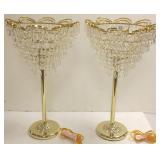 2 wedding cake style prism table lamps