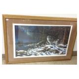Framed signed & numbered Jim Hansel wolf print