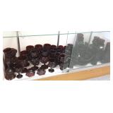 Group of over 70 pieces ruby cape cod glassware