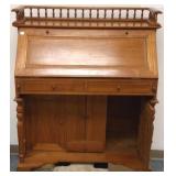 Drop front desk with gallery