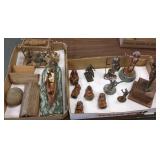 Group of Native American figures, folk art, hammer