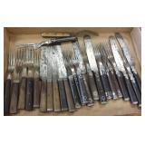 25- 19th century wood handle & inlaid knives &