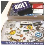 Group of railroad items including playing cards,