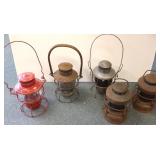 5 railroad lanterns