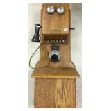 Andrae oak wall phone
