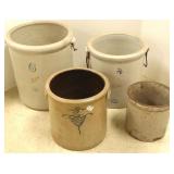 4 crocks including salt glaze (as seen)