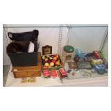 Group including pool balls, playing cards,