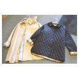 2 marked Burberry designer ladies coats- size