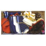 9 designer scarves- Hermes, Vuitton, etc.