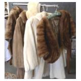 5 vintage furs- stoles, jackets, etc.