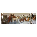 Group of porcelain etc. dog figures &