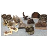 Group of assorted vintage figural metal bookends