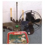 Graybar Deco fan, a Deco metal & glass candle