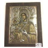 Hallmarked silver icon approx 5