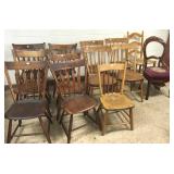 13 antique American arrowback etc. chairs