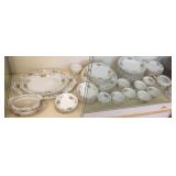 Set of floral dinnerware