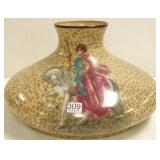 15" antique glass lamp shade with portrait