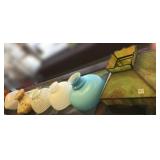 5 glass & 1 slag glass shades