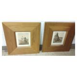 2 framed Edward Curtis photogravures - approx.