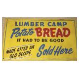 Vintage Limber Camp Potato Bread sign - 48" x 28"