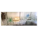 Group of crystal, pottery, etc. some signed