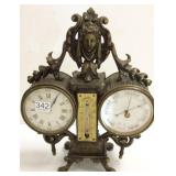 Figural clock, thermometer, barometer