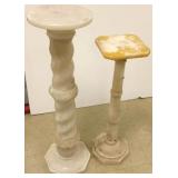 2 alabaster pedestals (as seen)